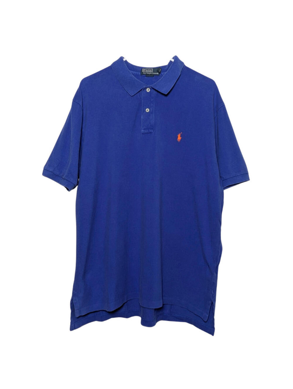 Polo by Ralph Lauren Men’s Polo Shirt, Blue w/ Orange Logo, Big & Tall Size XXL
